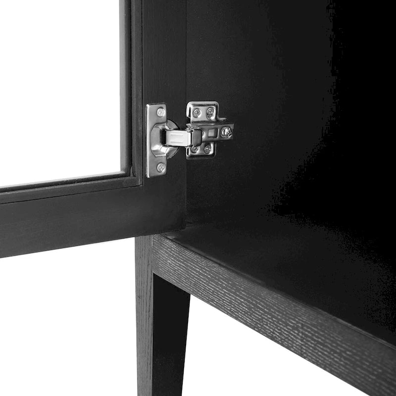 34  Tall MDF 3-door Accent Cabinet with Adjustable Shelf