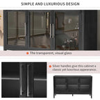 34  Tall MDF 3-door Accent Cabinet with Adjustable Shelf