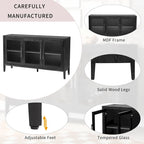 34  Tall MDF 3-door Accent Cabinet with Adjustable Shelf