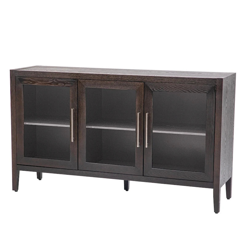 34  Tall MDF 3-door Accent Cabinet with Adjustable Shelf