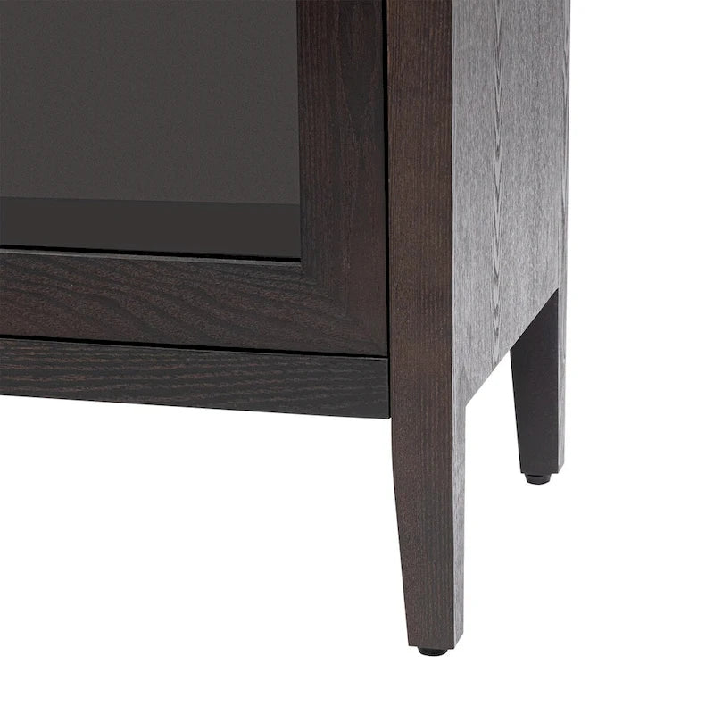 34  Tall MDF 3-door Accent Cabinet with Adjustable Shelf