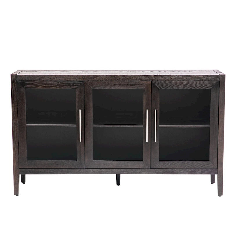 34  Tall MDF 3-door Accent Cabinet with Adjustable Shelf