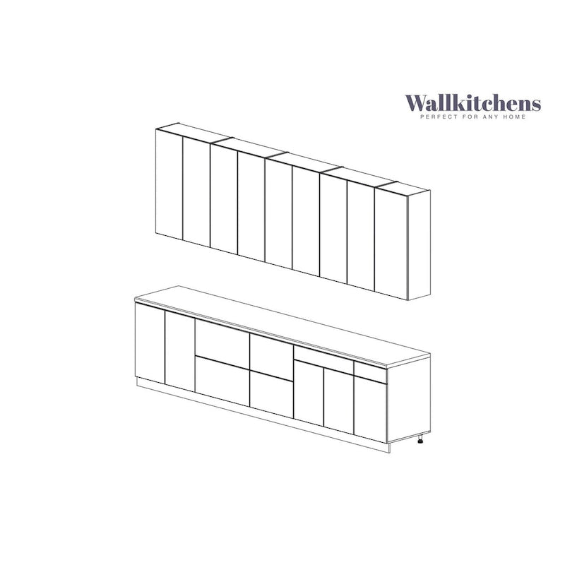 Kitchen Elite Epicure Collection Gray Color Base Size 11Ft Wide - 138x24