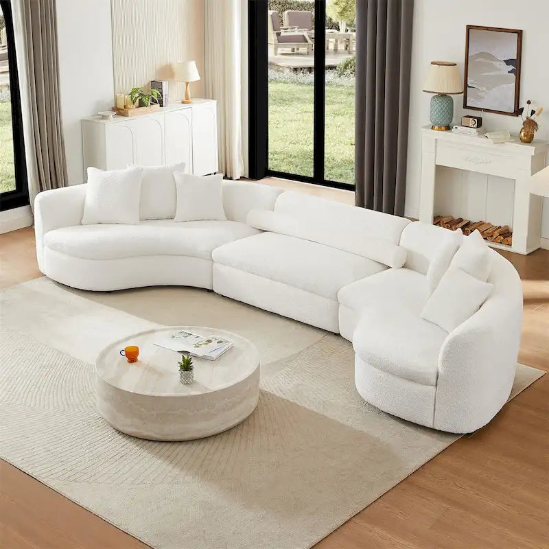 Oversized Modern 3 Pieces Upholstered Sofa