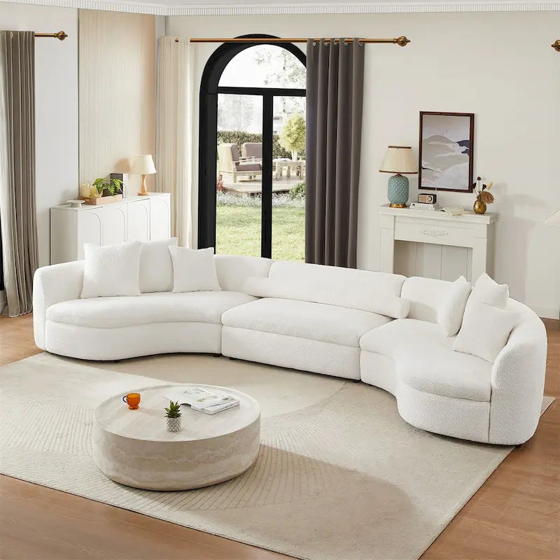 Oversized Modern 3 Pieces Upholstered Sofa