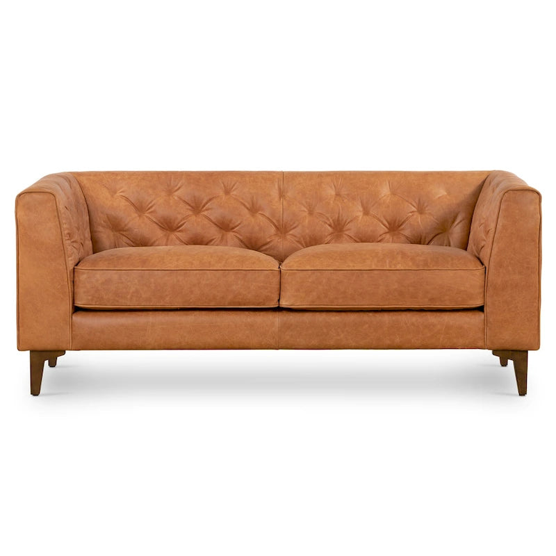 Poly & Bark Essex 74  Apartment Sofa - Full Grain Genuine Italian Leather