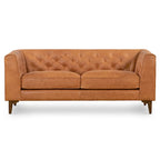 Poly & Bark Essex 74  Apartment Sofa - Full Grain Genuine Italian Leather