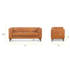 Poly & Bark Essex 74  Apartment Sofa - Full Grain Genuine Italian Leather