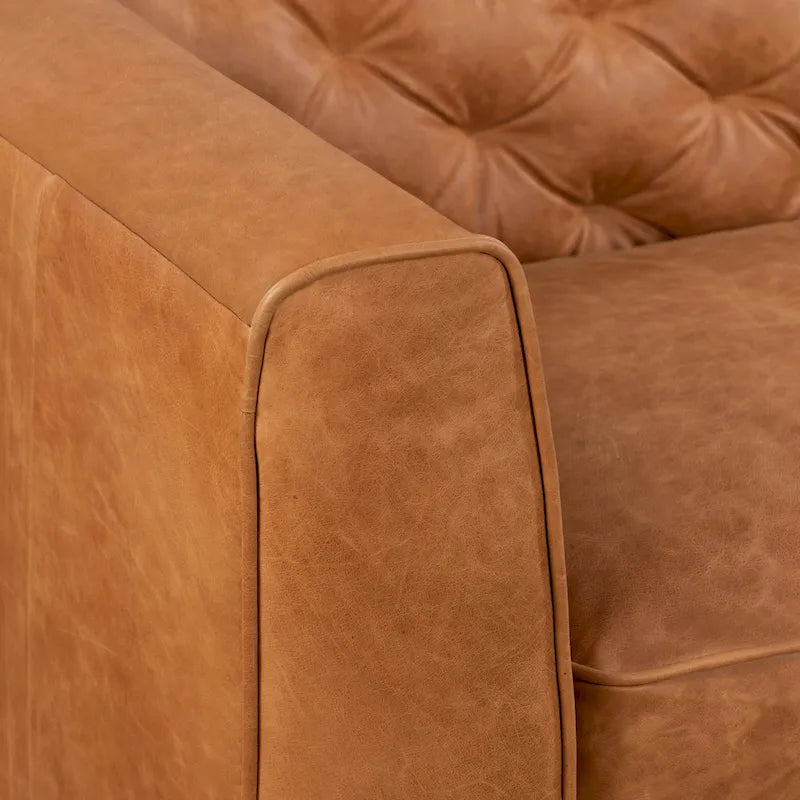 Poly & Bark Essex 74  Apartment Sofa - Full Grain Genuine Italian Leather