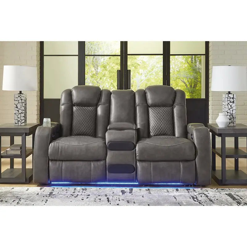 Signature Design by Ashley Fyne-Dyme Power Reclining Loveseat with Console - 74 W x 43 D x 43 H