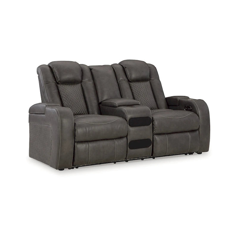Signature Design by Ashley Fyne-Dyme Power Reclining Loveseat with Console - 74 W x 43 D x 43 H