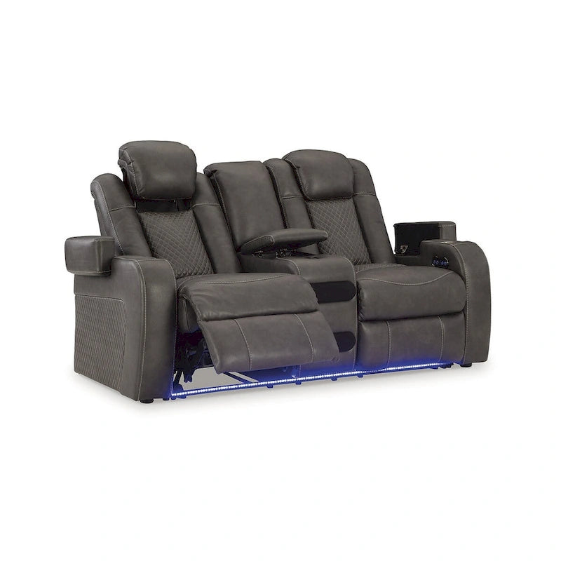 Signature Design by Ashley Fyne-Dyme Power Reclining Loveseat with Console - 74 W x 43 D x 43 H