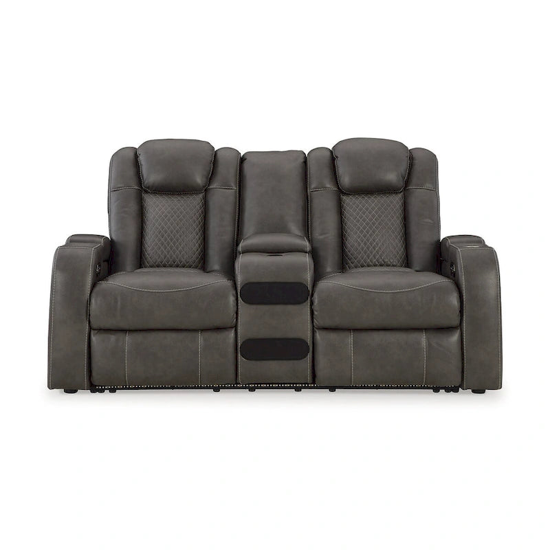 Signature Design by Ashley Fyne-Dyme Power Reclining Loveseat with Console - 74 W x 43 D x 43 H