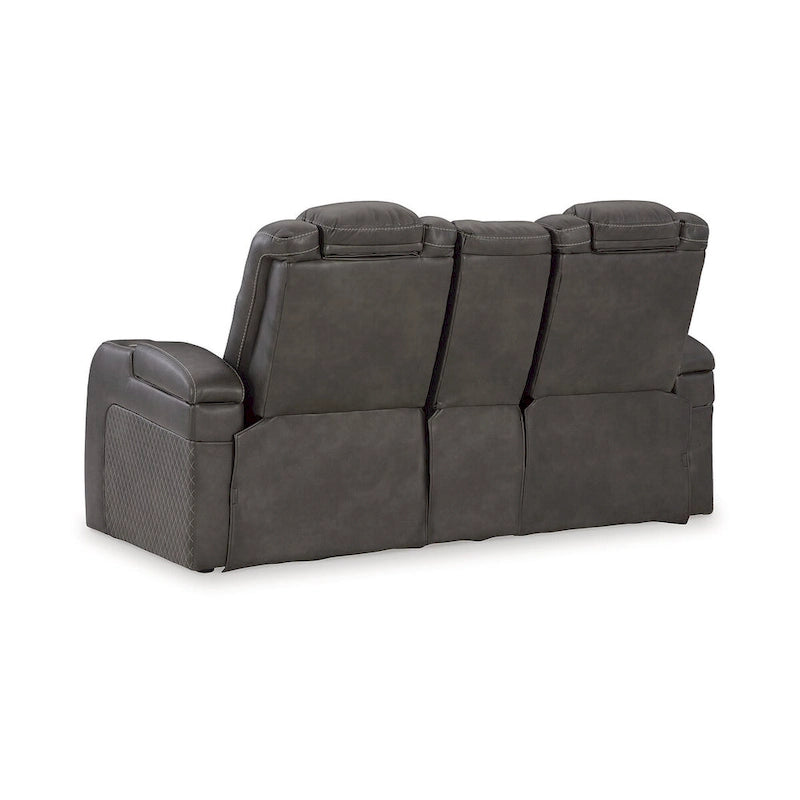 Signature Design by Ashley Fyne-Dyme Power Reclining Loveseat with Console - 74 W x 43 D x 43 H