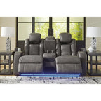 Signature Design by Ashley Fyne-Dyme Power Reclining Loveseat with Console - 74 W x 43 D x 43 H