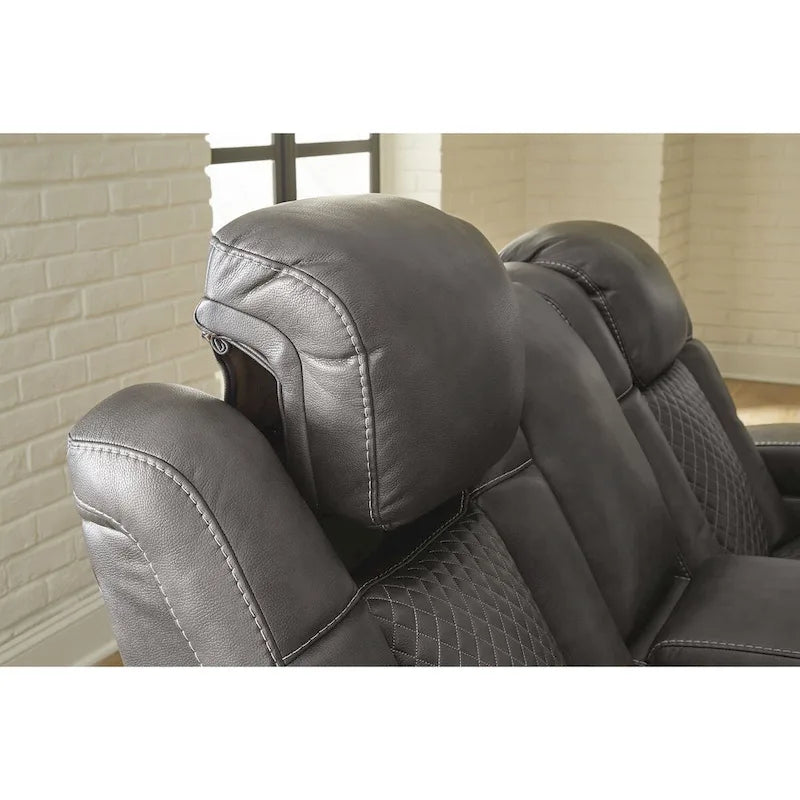 Signature Design by Ashley Fyne-Dyme Power Reclining Loveseat with Console - 74 W x 43 D x 43 H