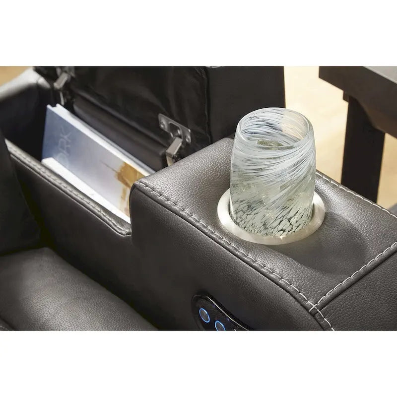 Signature Design by Ashley Fyne-Dyme Power Reclining Loveseat with Console - 74 W x 43 D x 43 H