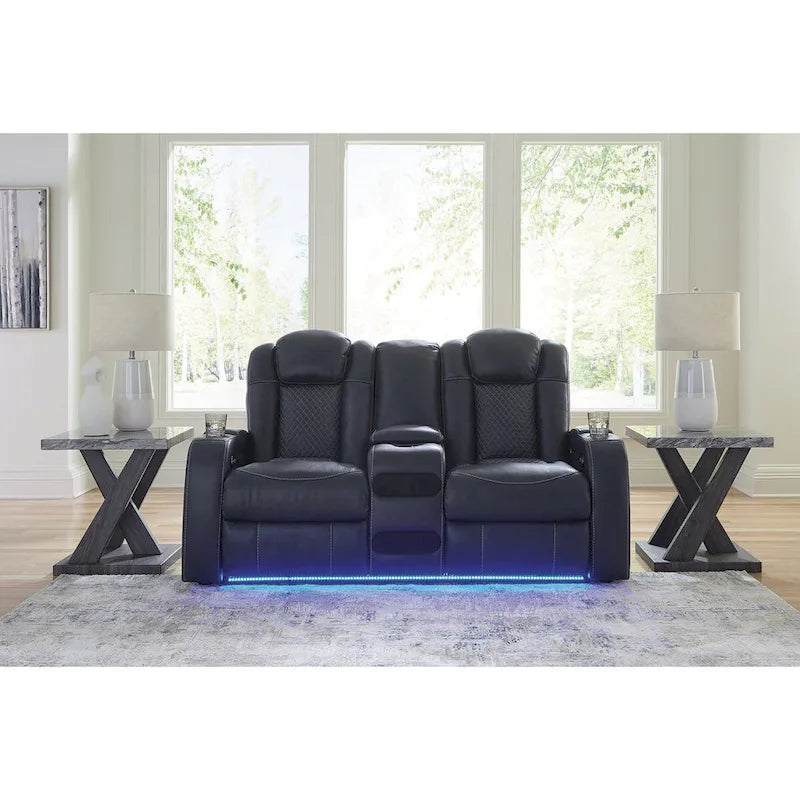 Signature Design by Ashley Fyne-Dyme Power Reclining Loveseat with Console - 74 W x 43 D x 43 H