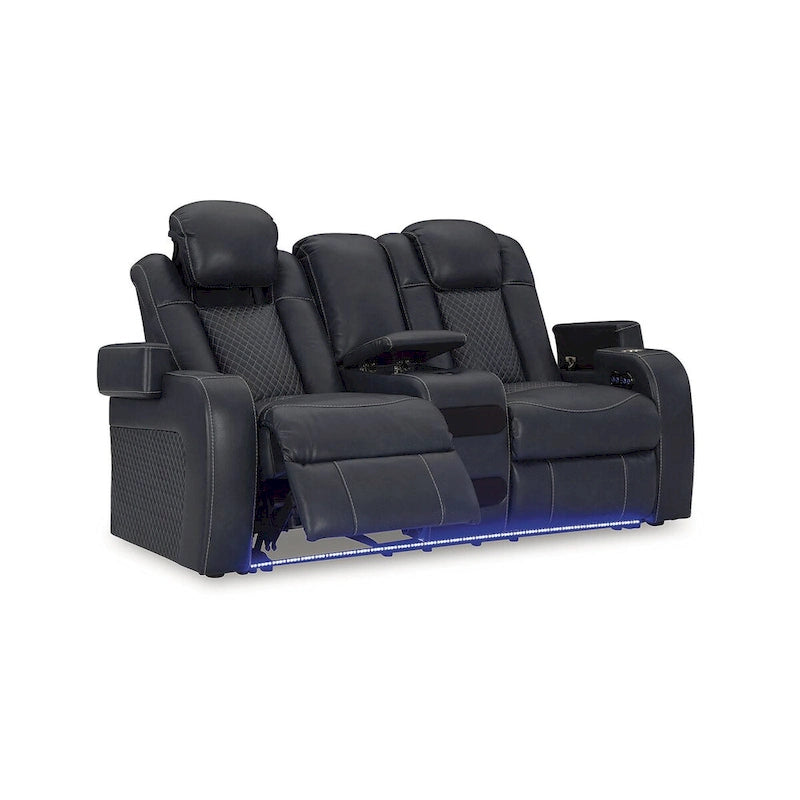 Signature Design by Ashley Fyne-Dyme Power Reclining Loveseat with Console - 74 W x 43 D x 43 H