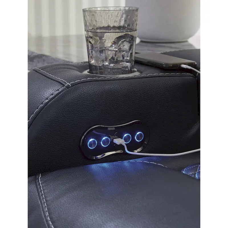 Signature Design by Ashley Fyne-Dyme Power Reclining Loveseat with Console - 74 W x 43 D x 43 H