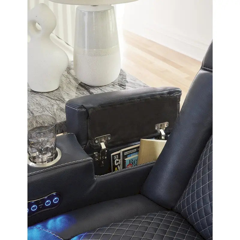 Signature Design by Ashley Fyne-Dyme Power Reclining Loveseat with Console - 74 W x 43 D x 43 H