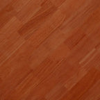 wooden coffee table with faux rattan accents