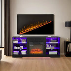 58 W Fireplace TV Stand with 18  Fireplace, LED Light, USB Outlet - 58 W*15.5 D*24.4 H