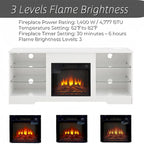 58 W Fireplace TV Stand with 18  Fireplace, LED Light, USB Outlet - 58 W*15.5 D*24.4 H