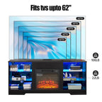 58 W Fireplace TV Stand with 18  Fireplace, LED Light, USB Outlet - 58 W*15.5 D*24.4 H