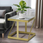 Sagebrook Home Modern Glam 20  Metal and Glass Gold and Black Side Accent Table - 22  x 22  x 20 
