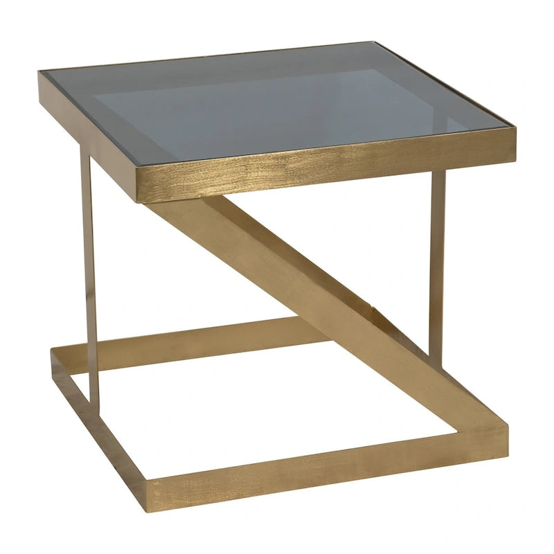 Sagebrook Home Modern Glam 20  Metal and Glass Gold and Black Side Accent Table - 22  x 22  x 20