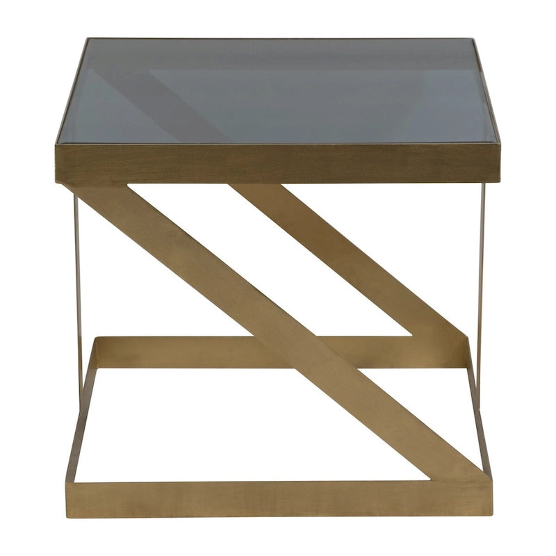 Sagebrook Home Modern Glam 20  Metal and Glass Gold and Black Side Accent Table - 22  x 22  x 20