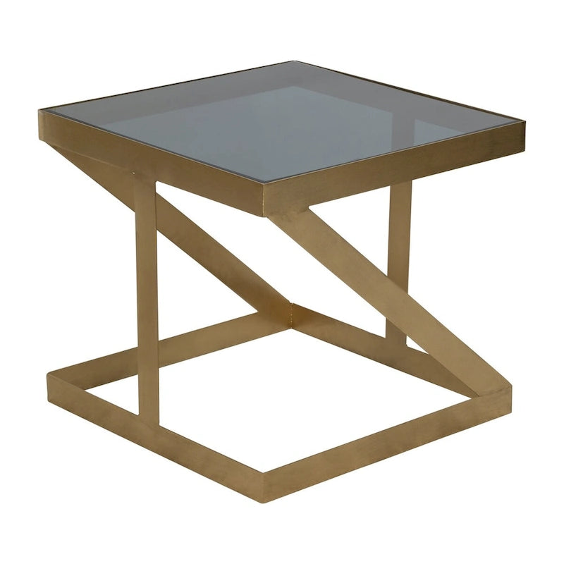 Sagebrook Home Modern Glam 20  Metal and Glass Gold and Black Side Accent Table - 22  x 22  x 20