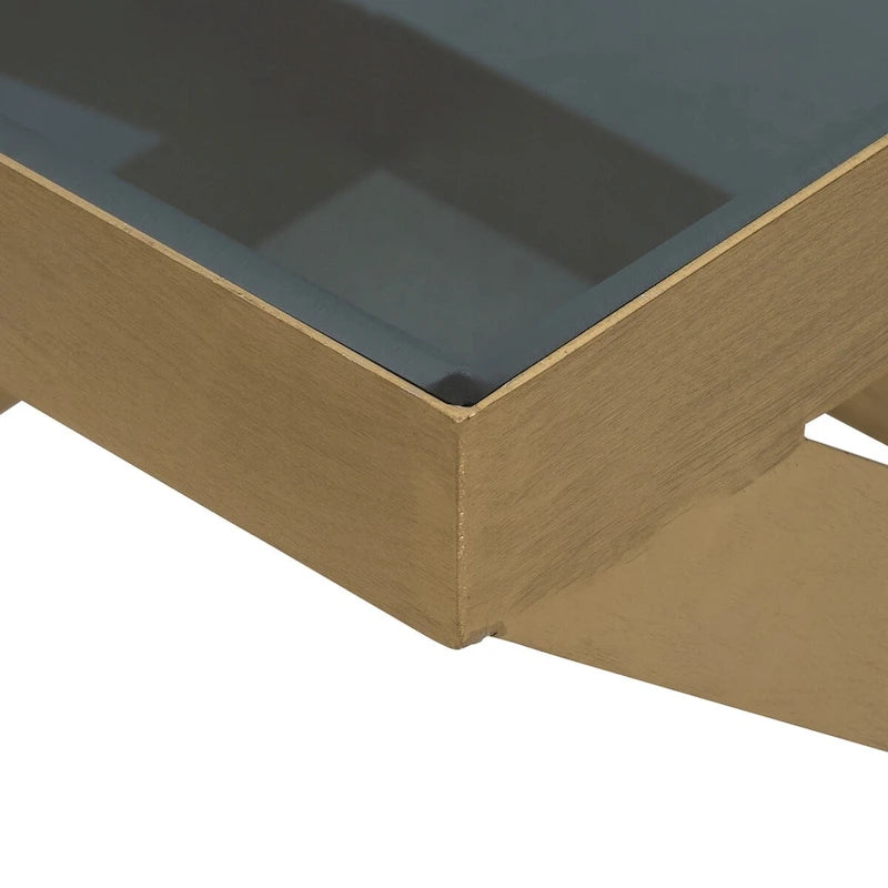 Sagebrook Home Modern Glam 20  Metal and Glass Gold and Black Side Accent Table - 22  x 22  x 20