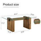 Modern minimalist transparent tempered glass coffee table