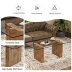 Modern minimalist transparent tempered glass coffee table