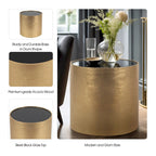 Sagebrook Home Modern Glam Wood Round Glass Coffee and End Table