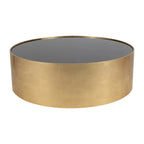 Sagebrook Home Modern Glam Wood Round Glass Coffee and End Table