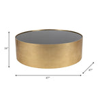Sagebrook Home Modern Glam Wood Round Glass Coffee and End Table