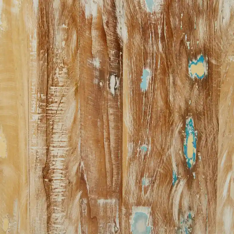 Mango Wood Handmade Distressed Coffee Table or Accent Table with Black Metal Hairpin Legs - Brown - Roche River Decor