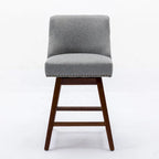 Counter Height Swivel Barstools, 26  H Seat Height Upholstered Bar Stools Set of 2, Fabric