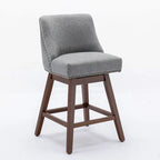Counter Height Swivel Barstools, 26  H Seat Height Upholstered Bar Stools Set of 2, Fabric