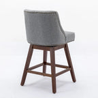 Counter Height Swivel Barstools, 26  H Seat Height Upholstered Bar Stools Set of 2, Fabric