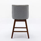 Counter Height Swivel Barstools, 26  H Seat Height Upholstered Bar Stools Set of 2, Fabric