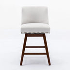 Counter Height Swivel Barstools, 26  H Seat Height Upholstered Bar Stools Set of 2, Fabric