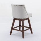 Counter Height Swivel Barstools, 26  H Seat Height Upholstered Bar Stools Set of 2, Fabric