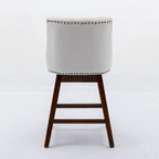 Counter Height Swivel Barstools, 26  H Seat Height Upholstered Bar Stools Set of 2, Fabric