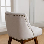 Counter Height Swivel Barstools, 26  H Seat Height Upholstered Bar Stools Set of 2, Fabric