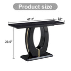 Modern Simple Glossy White Rectangular Counter Bar Table 47.24  x 18.11  x 29.52  For Living Room Bedroom Bedside Entrance House