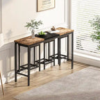 Kitchen Dining Table,Pub Table,Long Dining Table Set with 3 Stools